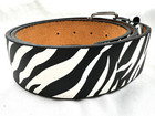 Monochrome Zebra Safari Tiger Genuine Leather Belt Metal Buckle Unisex