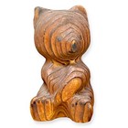 Japanese Kumabokko Wooden Doll Bear Ainu Hokkaido Hand Craft Carved Figure B70