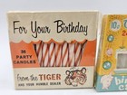 Lot Of 2 Vintage New   Sealed Birthday Candles Tiger   Made In Japan Spiral