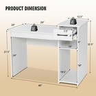 Study Desk Laptop Table Home Office Computer Desk White W drawer   Storage Shelf