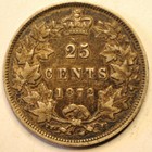 Mw32367 Canada Silver 25 Cents 1872 H  Heaton  Birmingham Mint   Victoria   Km 5