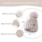 Womens Winter Beanie Hat Scarf Gloves Set  Warm Pom Pom Knit Beanie  Long Scarf