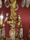 Antique Vintage Chandelier Brass Seldom Crystal Ceiling Lamp 8 Light    26 