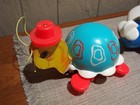 Vintage 1962  773 Fisher Price Pull Along Toy Tiptoe Turtle 1980 Airplane 2 Toys