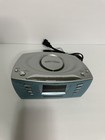 Timex T439s Sound Chamber Dual Alarm Clock Radio Am fm Silver Blue Vintage Retro