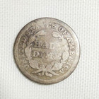 1853 P With Arrows Silver Type Coin Seated Liberty Half Dime 5 Cent Piece Good