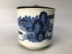 Y7972 Mizusashi Ko-imari Water Pot Box Japan Antique Tea Ceremony Container