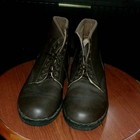 Original Vintage Ww2 Us Military Brown Leather Lace-up Ankle Boots Pair-size 11