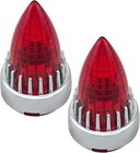 2   Bullet Motorcycle Turn Signal Lights Red Lens Cover Caps Clip-on For Harley