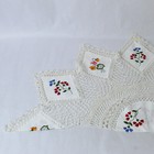 Vintage Handmade Crocheted Doily 35  Round Floral Embroidered Home Decor