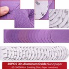 30pcs 3in Aluminum Oxide Sandpaper 60-10000 Grit Sanding Discs Paper Hook Loop