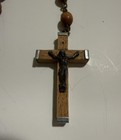 Brown Wood Rosary Beads Crucifix Medjugorje Medal Italy Catholic Prayer Beads