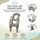 Dolu Nuve Potty Toilet Training Seat With Adjustable Ladder For Kids  Stone Grey