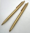 Vtg 1970s Nurse Estate Engraved Paper Mate Double Heart Slim Gold Pen Pencil Set