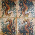 2 Individual Paper Decoupage Napkins - Sealife Seahorse Ocean Seagrass