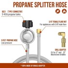 5ft Propane Regulator   Hose For 5-40lb Propane Tanks With Elbow Adapter Kit