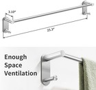 24 Inch Adhesive Towel Bar - Stainless Steel Stick On Towel Rack For Bathroom  N