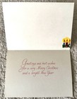 Unused Christmas Girl Angel Bird Retro Mod Vtg Greeting Card 1960s Sticker In