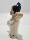 Antique German Art Deco Porcelain Half Doll Flapper Blue Headdress