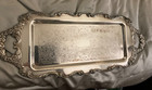 Vtg Victorian Rectangular Heavy Footed Silverplate Butlers Serving Tray 25    X11   