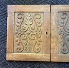 Salvaged Antique Carved Buffet Door Panels  Pair Architectural Cupboard Doors