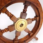 Vintage Captain Wheel Ship Helm Wood Brass Nautical Decor Coastal Cottage 