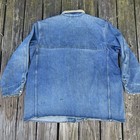 Vintage Polo Country Ralph Lauren Firemen  Toggle Denim Jacket Xl Distressed 