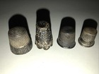 4 Antique Sterling Silver Art Deco Thimbles Collectors Sale