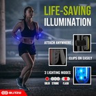 4 Pack Led Safety Light  Clip On Reflective Gear Lights For Walking At Blue 