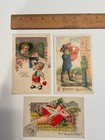 Vintage Antique Postcards Lot Of 3 Valentines Early 1900s Puppy Love Letters