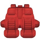 Full Surround Set For Jaguar 5-seat Cover Faux Leather Cushion Covers Red