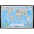 Craig Frames Classic World Push Pin Travel Map With Pins - 24 X 36