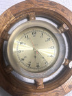 Ships Wheel Captain s Clock Wood Wooden Quartz Maritime Nautical Boat Helm