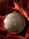 Stunning Antique Art Nouveau Sterling Silver Round Change Purse 
