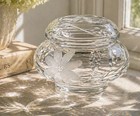 Vintage Crystal Powder Dresser Jar Cut Florals American Brilliant Style 3lbs
