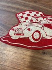 Vintage Hot Rod Felt Patch 1940s Rare Army Coupe Race Checkered Flag Original