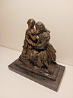  beautiful Antique 1890 French Bronze Statue Man   Woman Vintage Signed Brevet 