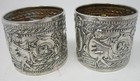 Pair Big Continental 800 Silver Napkin Rings No Mono Cupids 1 75  Tall X 2 Diam