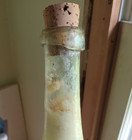 Civil War Privy Dug Olive Oil Bottle With Original Contents Crude Dip Mold Blown
