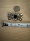 Navajo Gary Reeves Black Onyx Sterling Silver Native American Brooch Pin