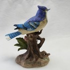 Vintage Home Interior Homco Blue Jay Bird Figurine  1445 Porcelain Bisque Flower