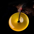 Chinese Beautiful Natural Green Jade Hand-carved Luck Buckle Jadeite Pendant