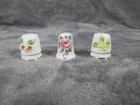 Napcoware Staffordshire Thimble Floral Bone China Gold Trim Decorative 3 Piece