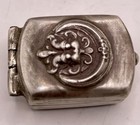 Vintage Silver Pill Trinket Box Vesta Crescent Moon Floral Hinged 19gr