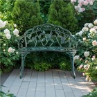 Vintage Aluminium Garden Bench Outdoor Patio Rose Antique Metal Lawn Front Porch