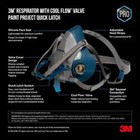 3m 6500 Quick Latch Half Face Respirator Facepiece Mask With Cartridge   Filter