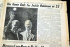 Jackie Robinson 42 1st African American Mlb Baseball Player Death 1972 Newspaper