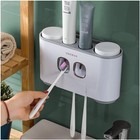 Toothbrush Holders With Toothpaste Dispenser Wall Mounted For Bathroom-4 Cups   