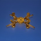 Antique Brass Gold Trivet Novelty Shape 10in Decorative Feet Dish Or Plant Stand