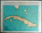 Vintage 1942 World War Ww Ii Era Atlas Map Cuba  Guantanamo Bay  West Indies Old